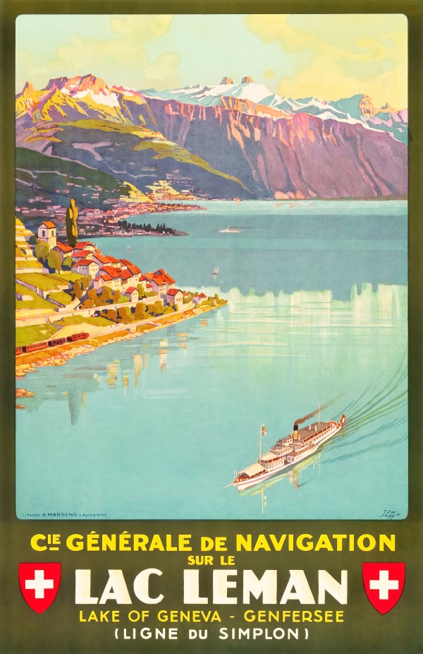 Lac Leman travel poster  Print
